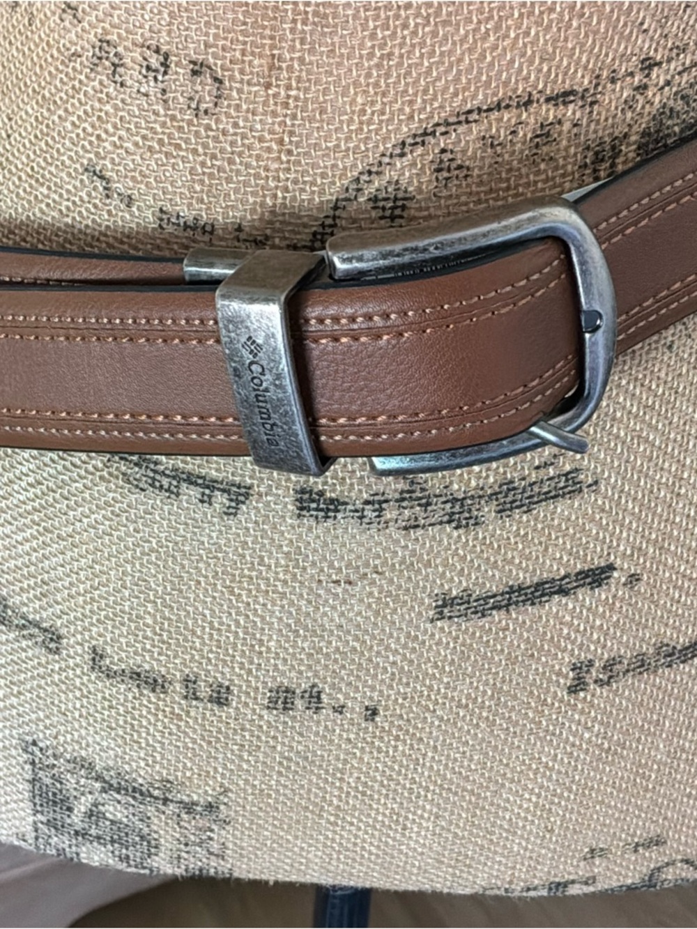 New NWT Columbia brown synthetic Leather Belt casual work utility basic XL 42/44